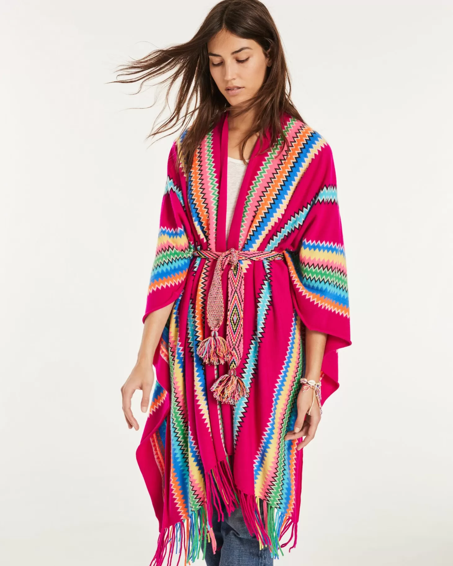 Femme Kujten Capes & Ponchos*Cape Cachemire A Franges