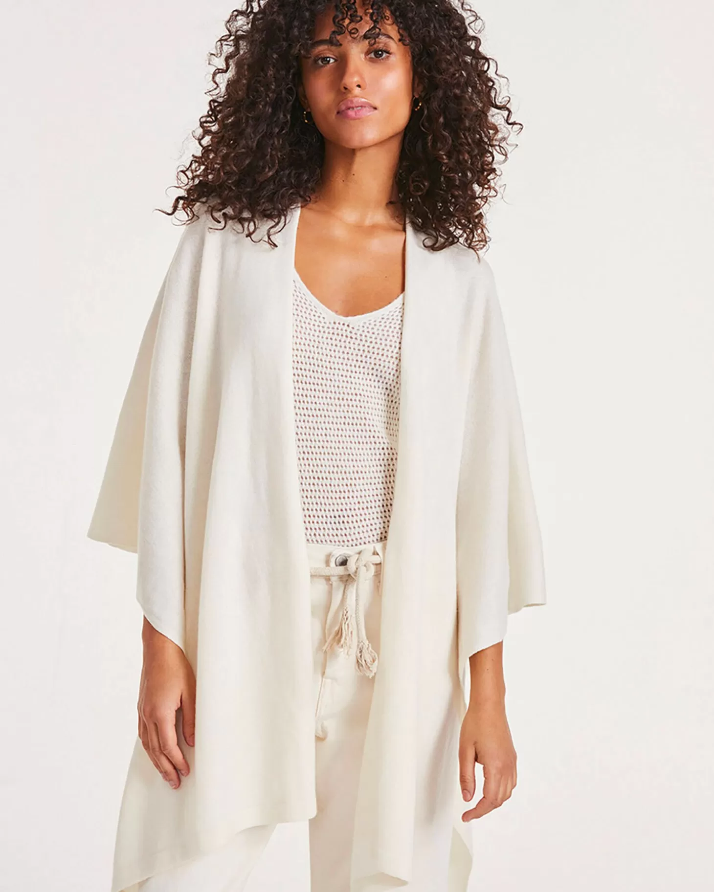 Femme Kujten Capes & Ponchos*Cape Cachemire Col Chale Unie, 2 Fils