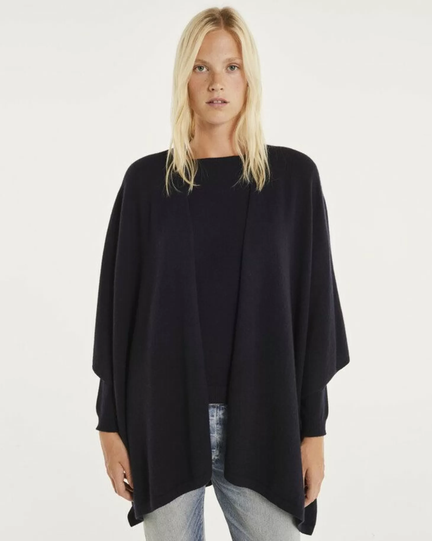 Femme Kujten Capes & Ponchos*Cape Cachemire Col Chale Unie, 2 Fils