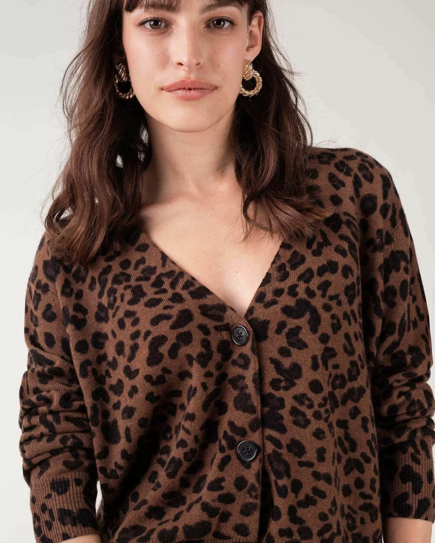 Femme Kujten Gilets & Vestes*Cardigan Cachemire Court Leopard