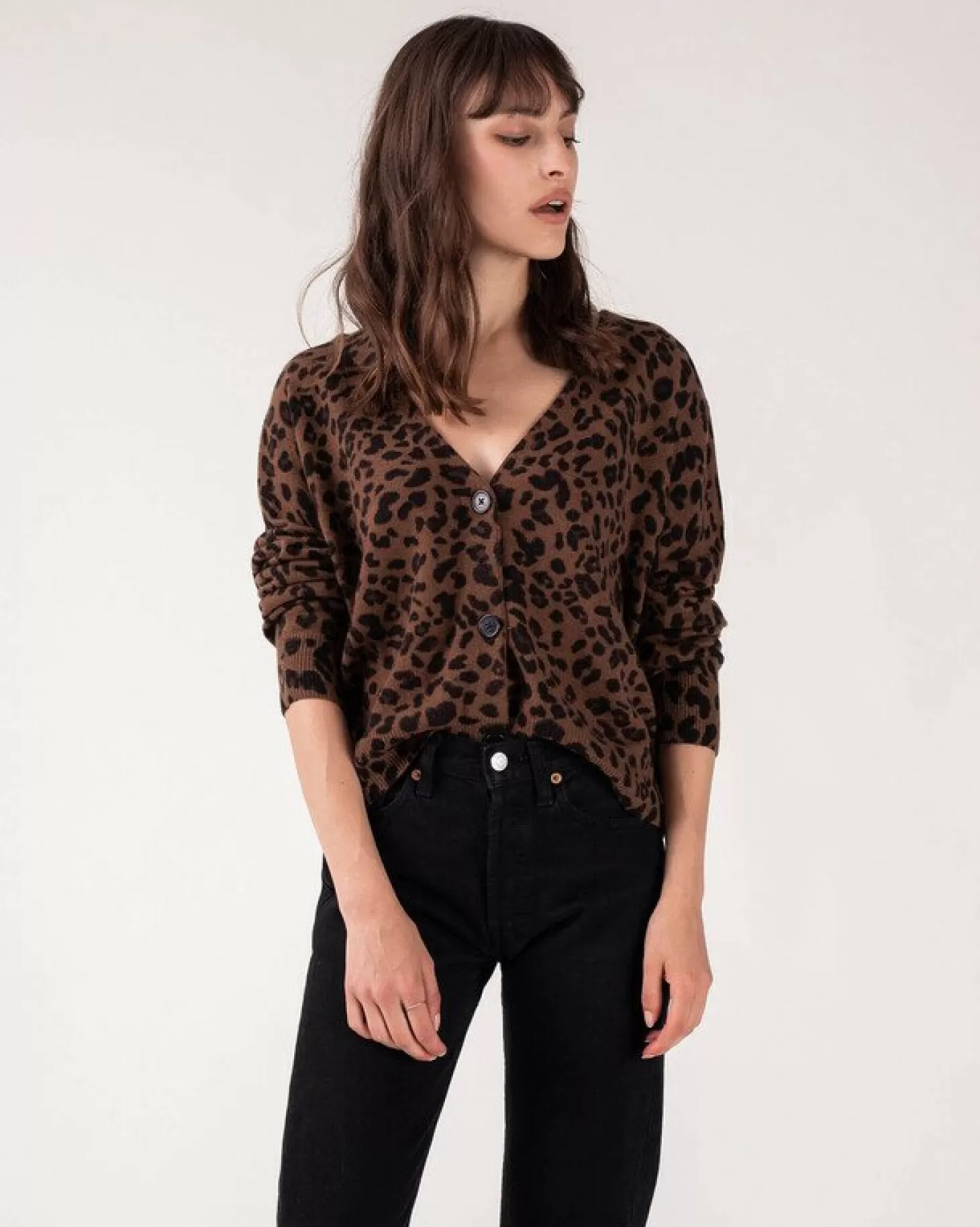 Femme Kujten Gilets & Vestes*Cardigan Cachemire Court Leopard