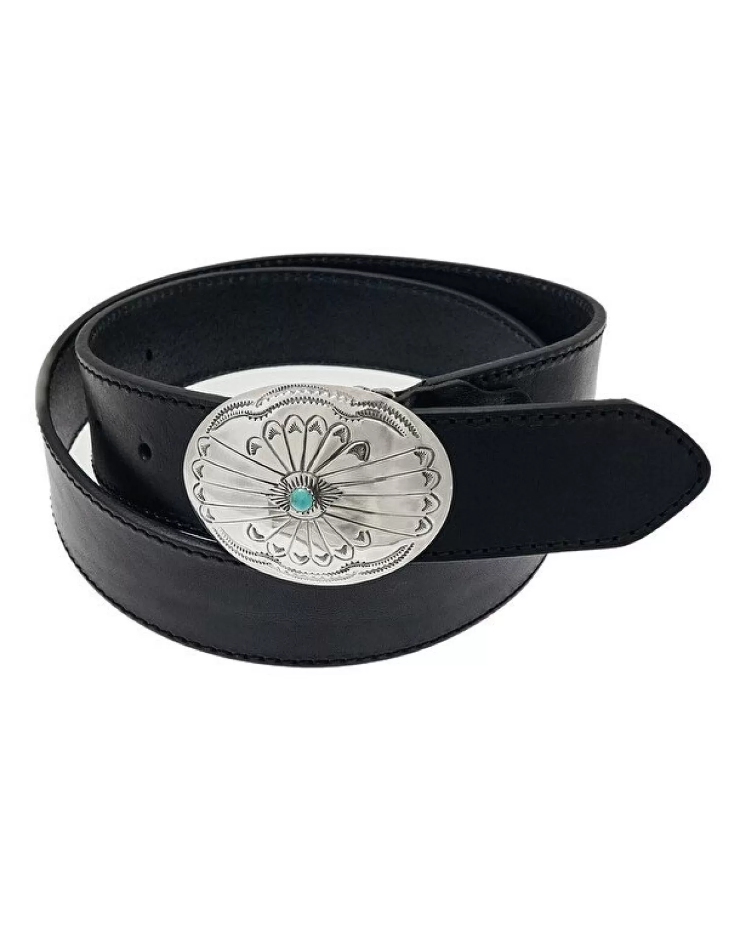 Kujten Bijoux*Ceinture En Cuir Avec Boucle En 925/1000E Et Turquoise