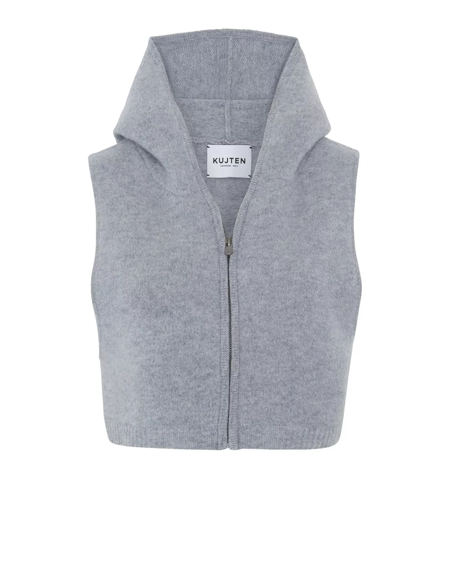 Femme Kujten Hoodies*Gilet Cropped Capuche Zippe Sans Manches