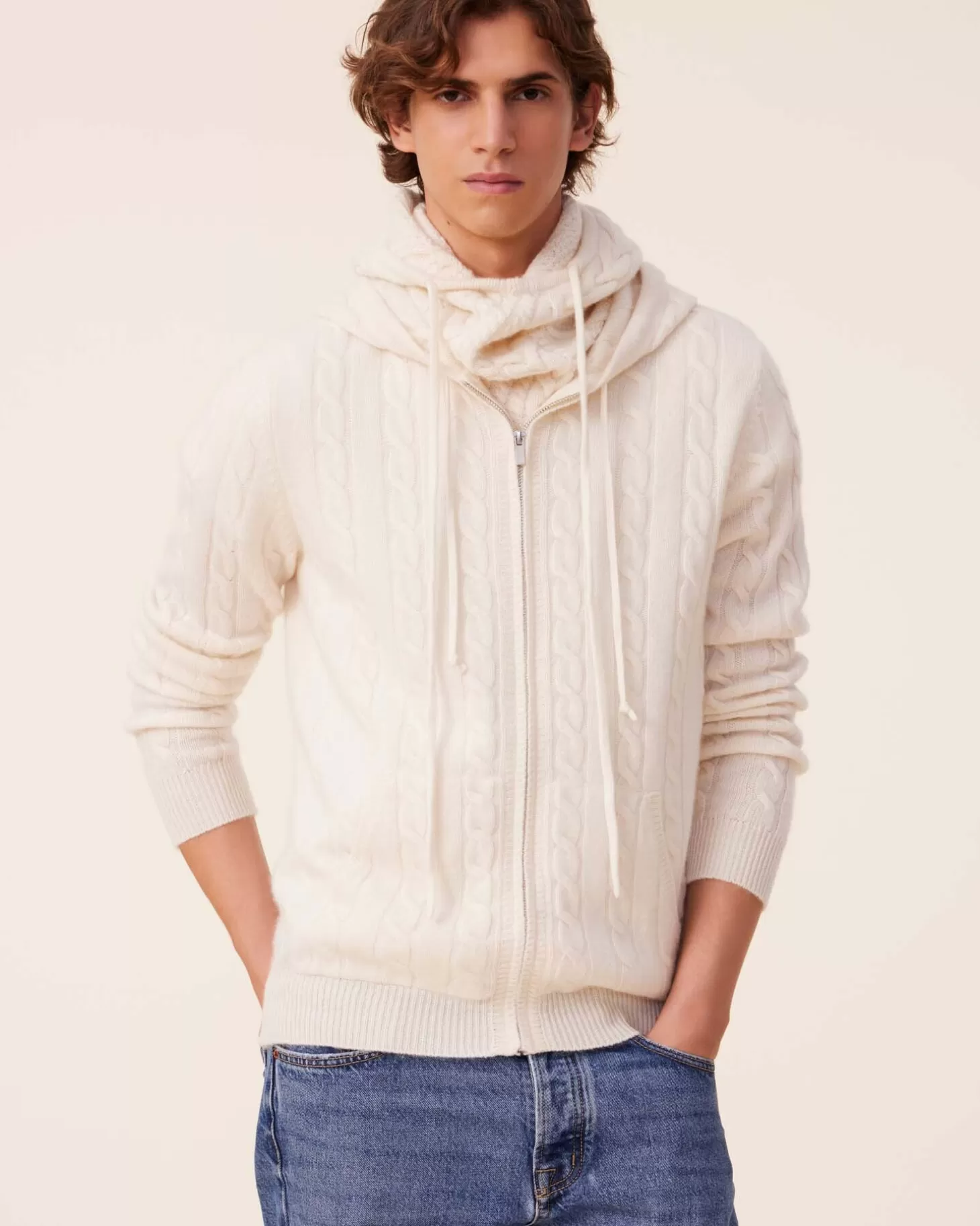 Homme Kujten Pulls & Sweats*Hoodie Zippe Cachemire Torsade, 4 Fils