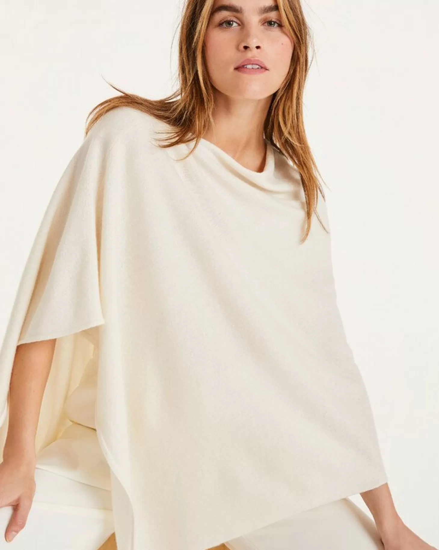 Femme Kujten Capes & Ponchos*Poncho Cachemire Col Bateau Court