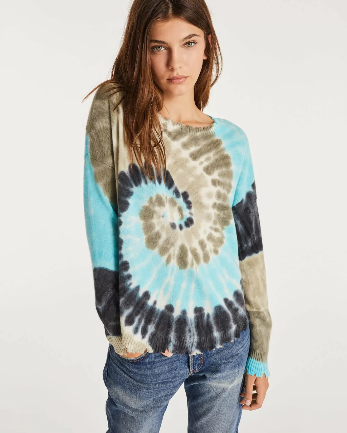 Femme Kujten Pulls & Sweats*Pull Cachemire Col Rond Liquette Tie&Dye