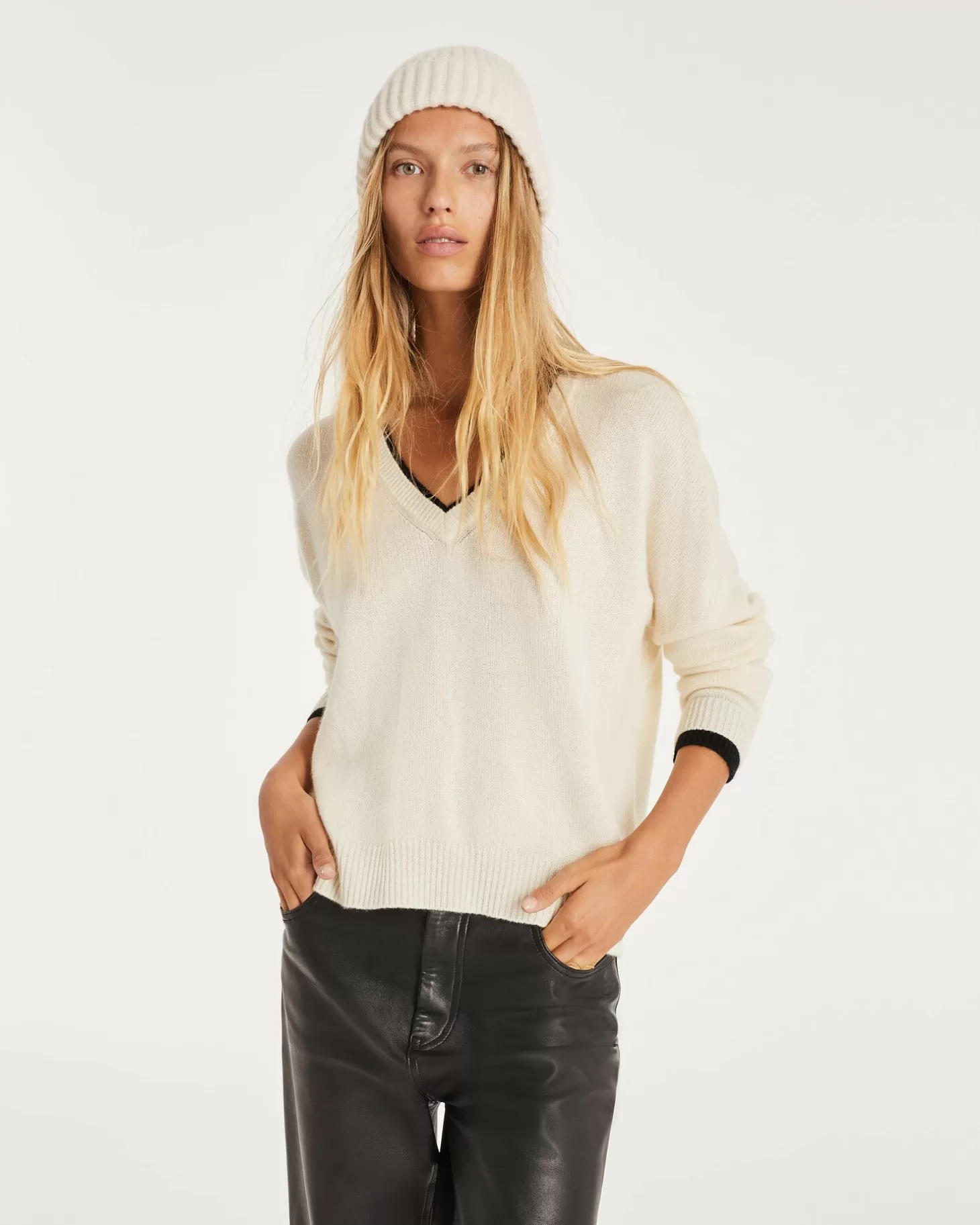 Femme Kujten Pulls & Sweats*Pull Cachemire Col V Boyfriend Femme