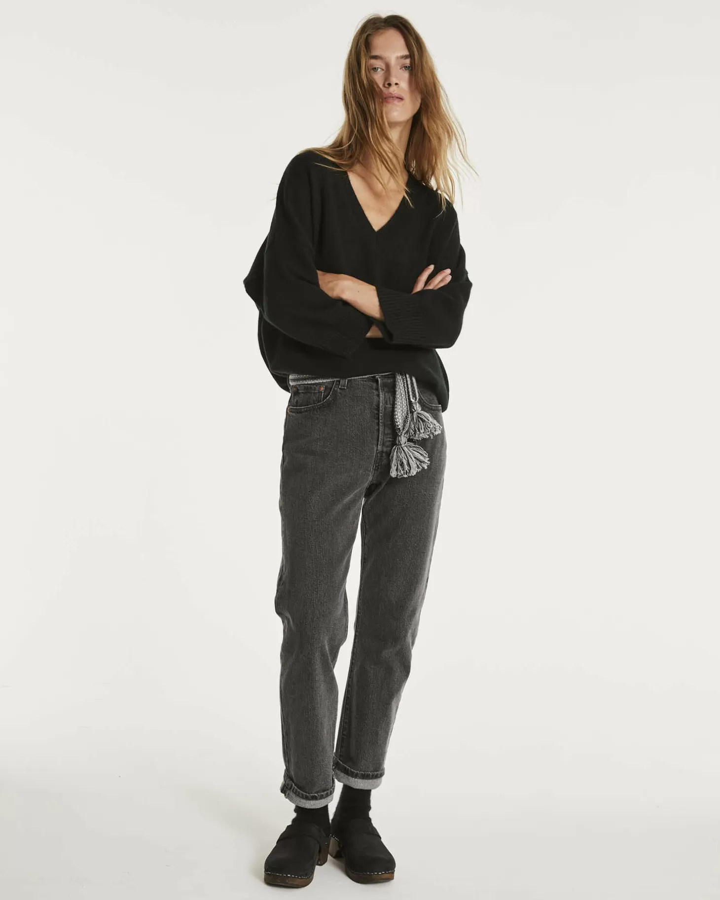 Femme Kujten Pulls & Sweats*Pull Cachemire Col V Oversize Manche 3/4