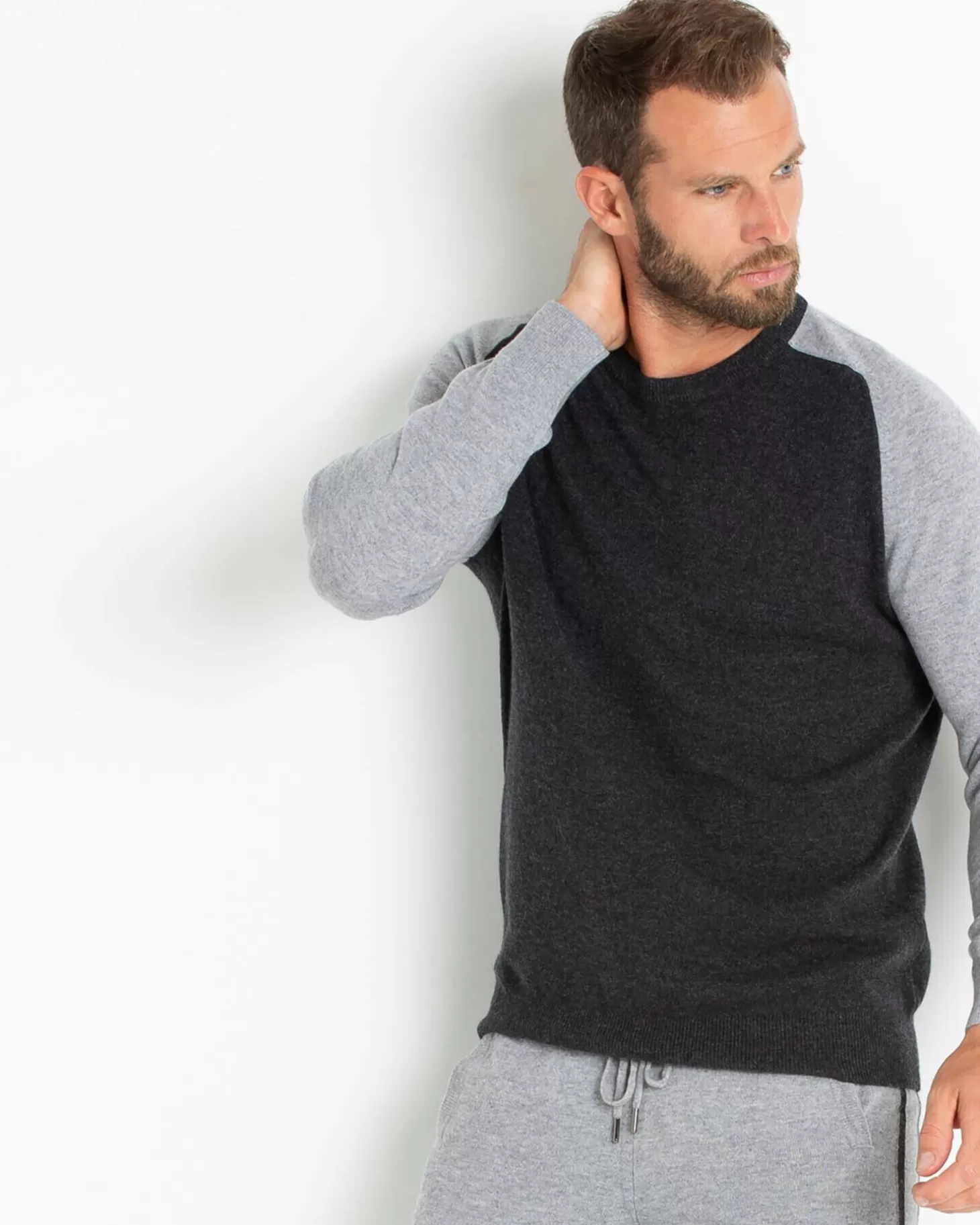 Homme Kujten Pulls & Sweats*Pull Cachemire Manches Contrastees