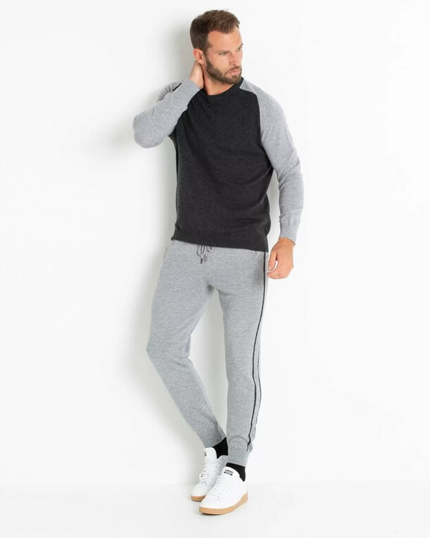 Homme Kujten Pulls & Sweats*Pull Cachemire Manches Contrastees