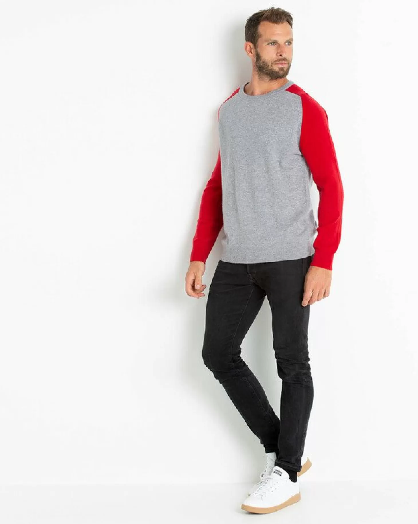 Homme Kujten Pulls & Sweats*Pull Cachemire Manches Contrastees