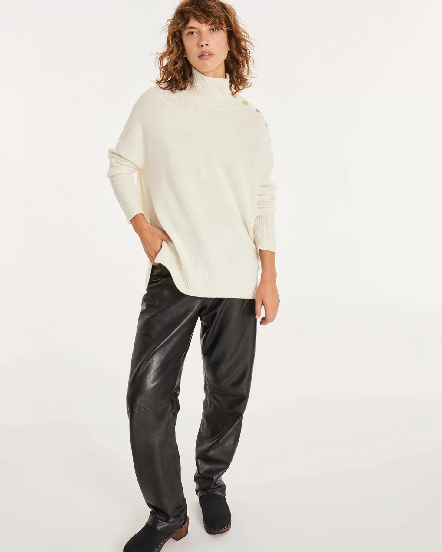 Femme Kujten Pulls & Sweats*Pull Col Roule Femme Boutons Gold