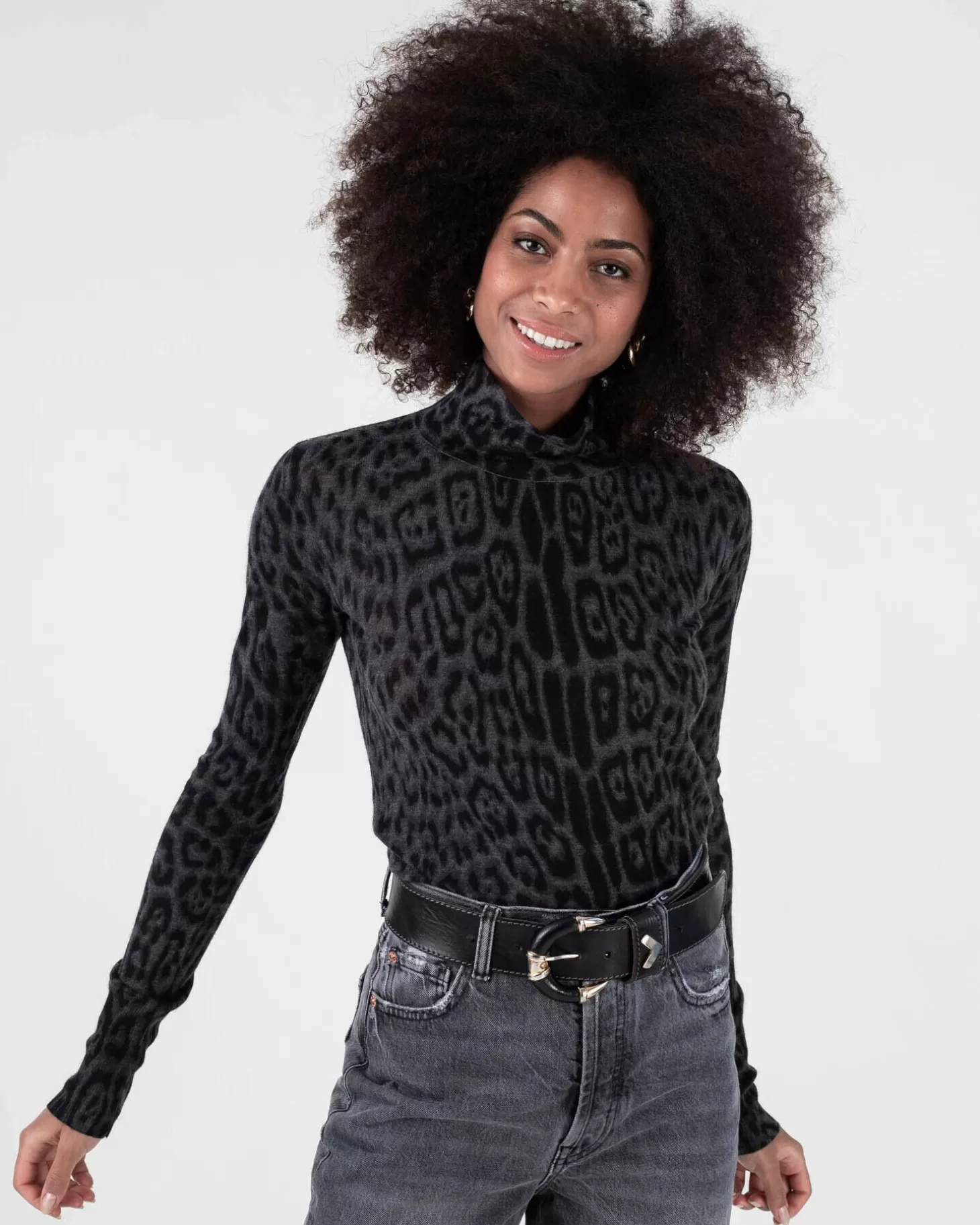 Femme Kujten Pulls & Sweats*Tunique Cachemire Femme Motif Leopard